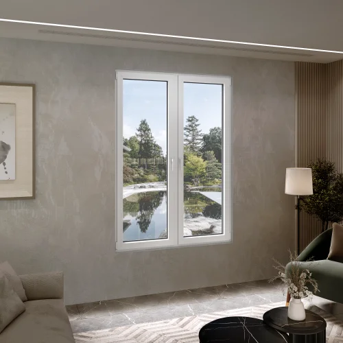 Aluminum Double Casement Window 54x82" - Both Sashes Tilt & Turn