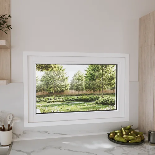 Pine Wood Picture Window 44x22" - European Fixed Window