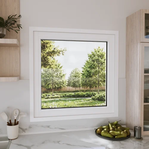 Pine Wood Picture Window 38x38" - European Fixed Window