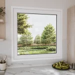 Pine Wood Picture Window 44x40" - European Fixed Window — thumbnail 1