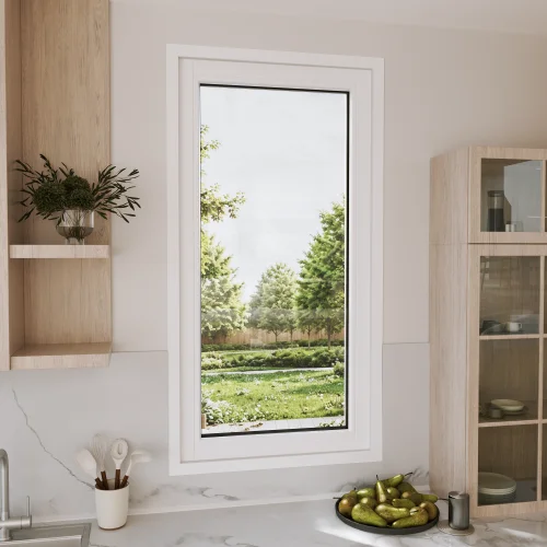 Pine Wood Picture Window 24x62" - European Fixed Window