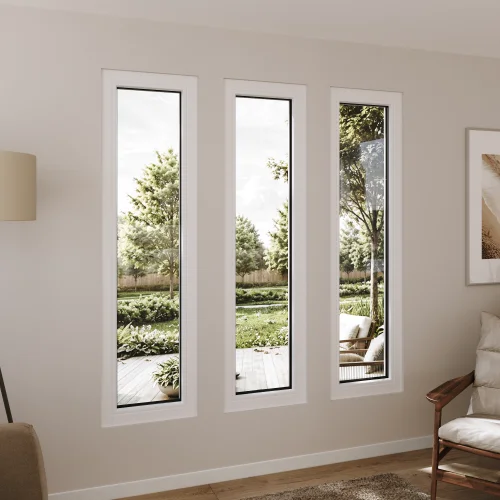 Pine Wood Picture Window 22x78" - European Fixed Window