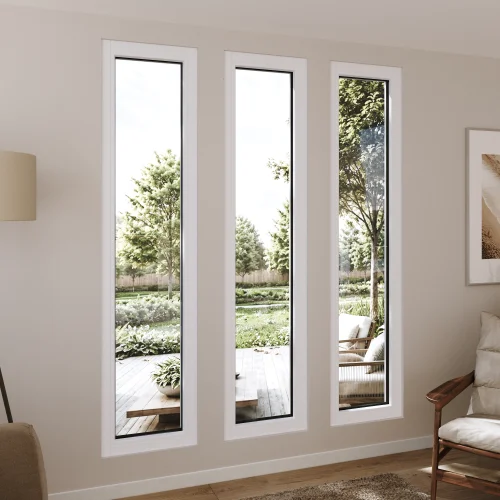 Pine Wood Picture Window 22x82" - European Fixed Window