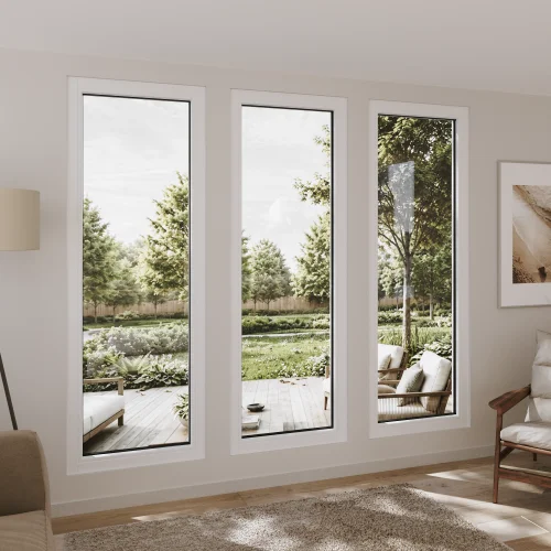 Pine Wood Picture Window 28x82" - European Fixed Window