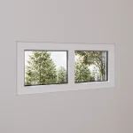 Pine Wood Double Picture Window 44x22" - Two Fixed Panels — thumbnail 1