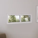 Pine Wood Double Picture Window 62x22" - Two Fixed Panels — thumbnail 1