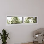 Pine Wood Double Picture Window 70x24" - Two Fixed Panels — thumbnail 1