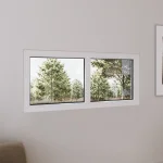 Pine Wood Double Picture Window 66x30" - Two Fixed Panels — thumbnail 1