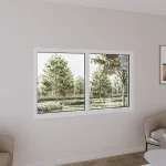 Pine Wood Double Picture Window 70x44" - Two Fixed Panels — thumbnail 1