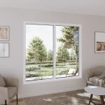 Pine Wood Double Picture Window 70x72" - Two Fixed Panels — thumbnail 1