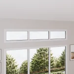 Pine Wood Triple Picture Window 96x20" - Three Fixed Panels — thumbnail 1