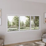 Pine Wood Triple Picture Window 94x48" - Three Fixed Panels — thumbnail 1