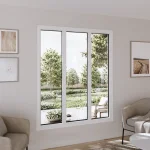 Pine Wood Triple Picture Window 64x74" - Three Fixed Panels — thumbnail 1