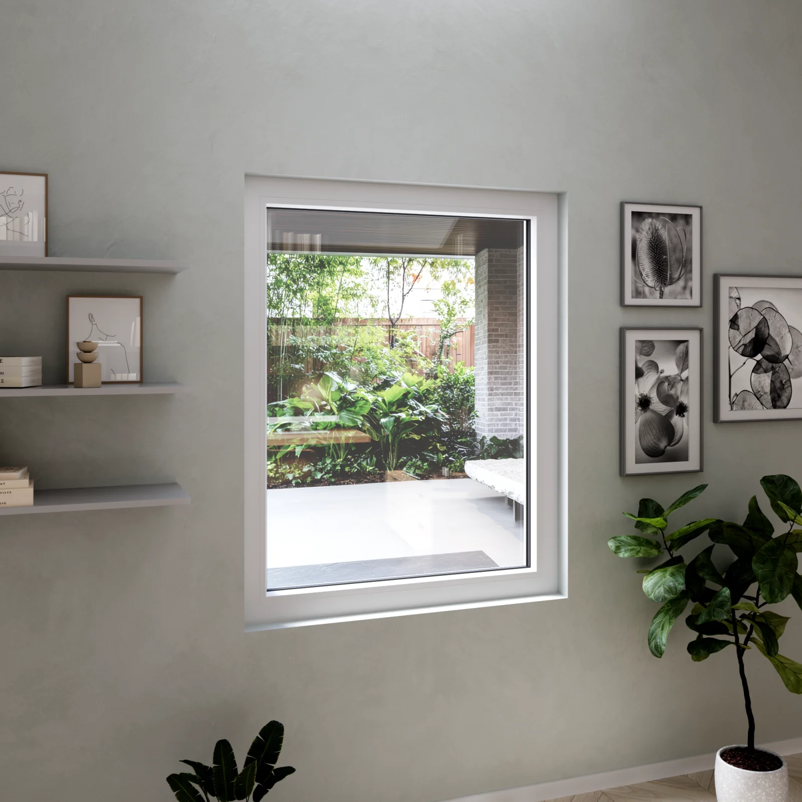 uPVC Picture Window 36x40 - European Vinyl Fixed Window - DiVetro