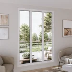 Pine Wood Triple Picture Window 72x84" - Three Fixed Panels — thumbnail 1