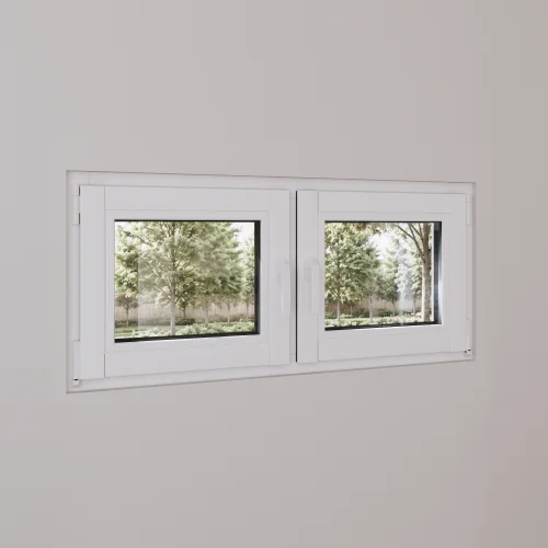 Pine Wood Double Casement Window 50x24" - Both Sashes Tilt & Turn