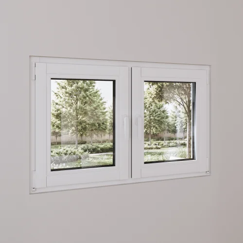 Pine Wood Double Casement Window 52x28" - Both Sashes Tilt & Turn