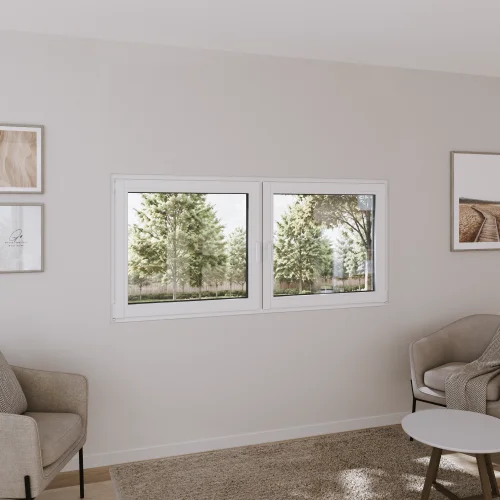 Pine Wood Double Casement Window 70x34" - Both Sashes Tilt & Turn