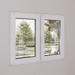 Pine Wood Double Casement Window 46x38" - Both Sashes Tilt & Turn — thumbnail 1