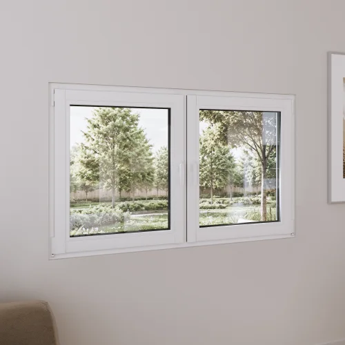 Pine Wood Double Casement Window 64x42" - Both Sashes Tilt & Turn