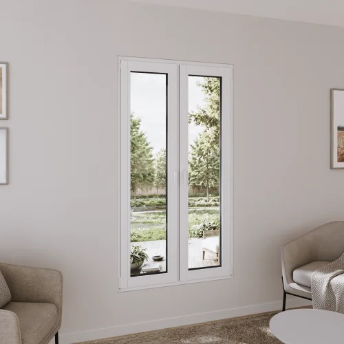 Pine Wood Double Casement Window 48x66" - Both Sashes Tilt & Turn