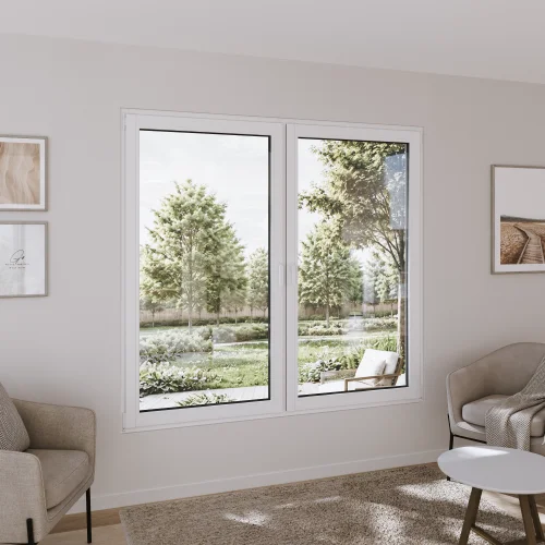 Pine Wood Double Casement Window 70x76" - Both Sashes Tilt & Turn