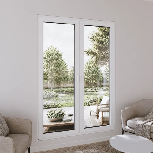 Pine Wood Double Casement Window 64x80" - Both Sashes Tilt & Turn