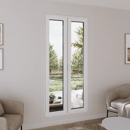 Pine Wood Double Casement Window 46x82" - Both Sashes Tilt & Turn
