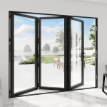 Aluminum Bi-Fold Patio Door 100x90" - 3 Panels Outward Opening — thumbnail 1