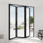 Aluminum Bi-Fold Patio Door 118x100" - 3 Panels Outward Opening — thumbnail 1