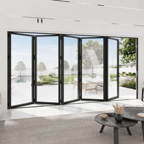 Aluminum Bi-Fold Patio Door 154x100" - 5 Panels Outward Opening Right to Left