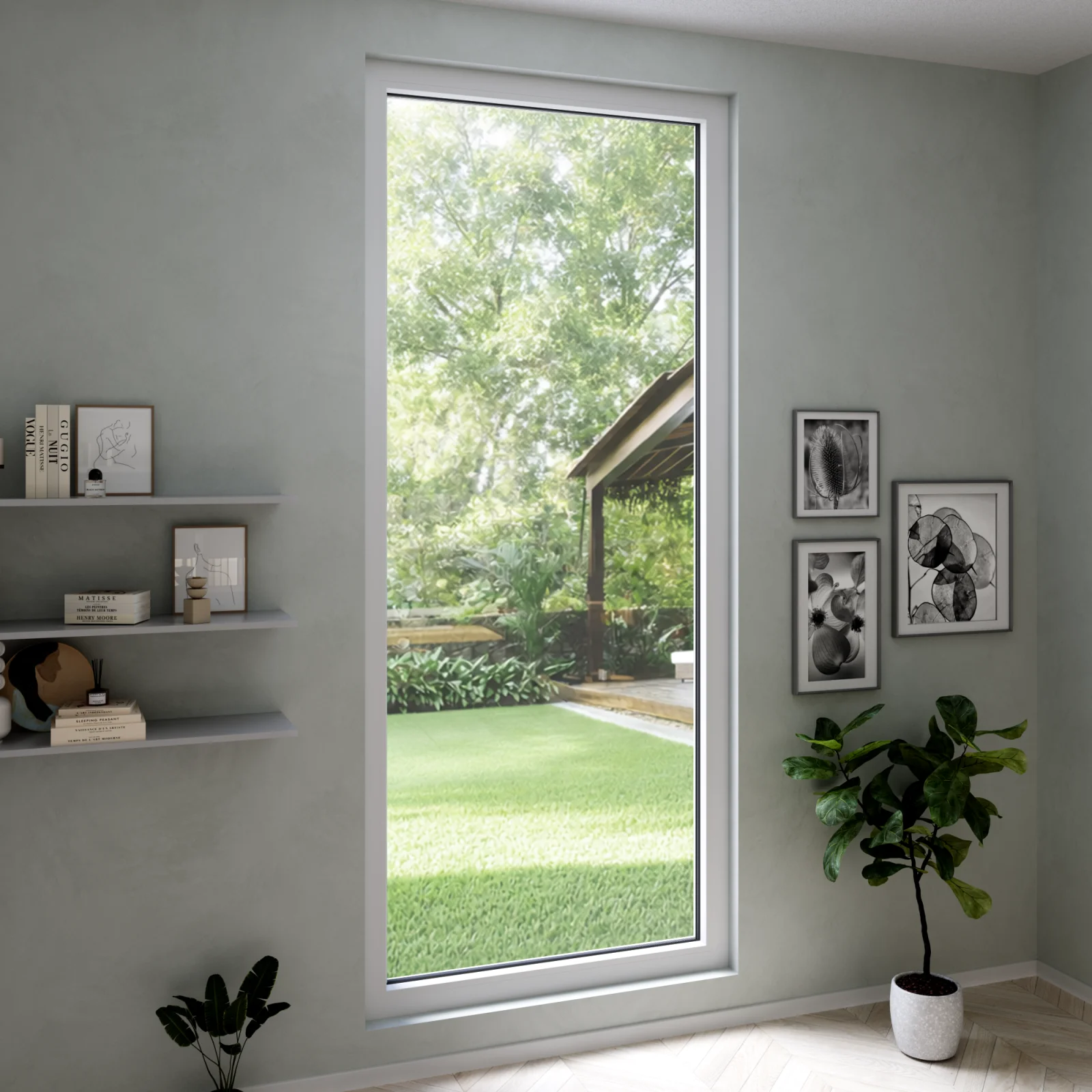 uPVC Picture Window 36x78 - European Vinyl Fixed Window - DiVetro