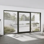 Aluminum Sliding Patio Door 144x80" - Triple Monorail Lift-and-Slide with Center Moving Panel — thumbnail 1
