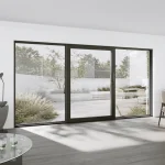 Aluminum Sliding Patio Door 156x80" - Triple Monorail Lift-and-Slide with Center Moving Panel — thumbnail 1