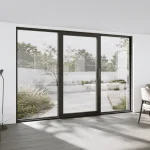 Aluminum Sliding Patio Door 134x90" - Triple Monorail Lift-and-Slide with Center Moving Panel — thumbnail 1