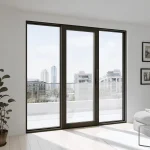 Aluminum Sliding Patio Door 100x92" - Triple Monorail Lift-and-Slide with Center Moving Panel — thumbnail 1