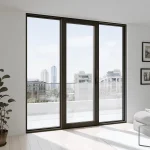 Aluminum Sliding Patio Door 98x94" - Triple Monorail Lift-and-Slide with Center Moving Panel — thumbnail 1