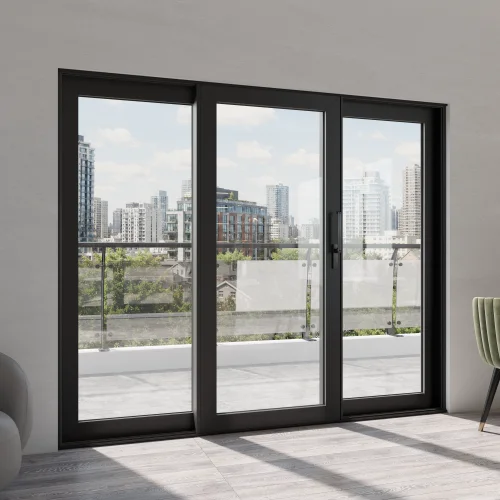 Aluminum Sliding Patio Door 102x82" - Triple Lift-and-Slide with Center Moving Panel