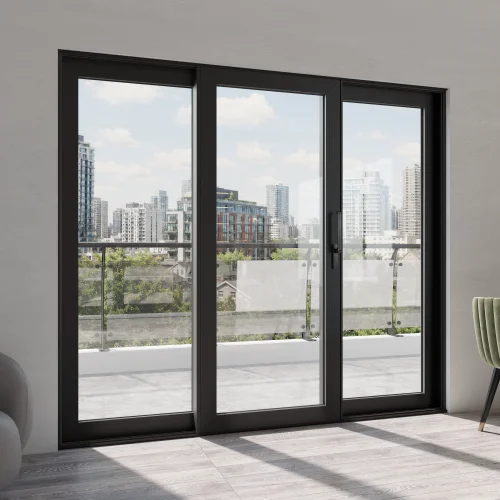 Aluminum Sliding Patio Door 96x86" - Triple Lift-and-Slide with Center Moving Panel