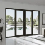 Aluminum Sliding Patio Door 126x88" - 4-Panel Monorail Lift-and-Slide with Center Opening — thumbnail 1