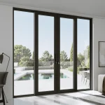Aluminum Sliding Patio Door 128x100" - 4-Panel Monorail Lift-and-Slide with Center Opening — thumbnail 1