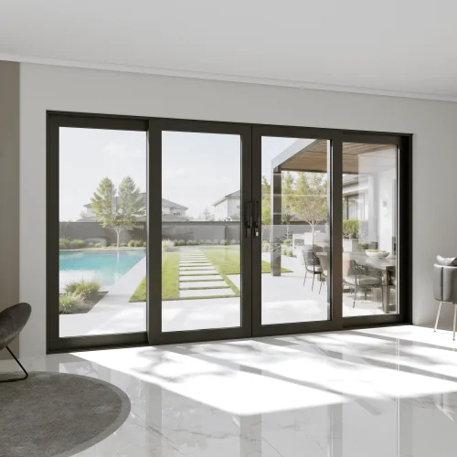 Large Sliding Patio Door 152x80" - Thermally Broken Aluminum, 4-Panel