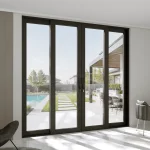 Aluminum Sliding Patio Door 128x100" - 4-Panel Lift-and-Slide with Center Opening — thumbnail 1