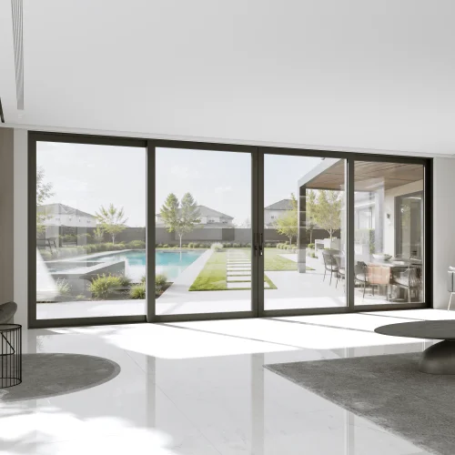 Aluminum Sliding Patio Door 248x100" - 4-Panel Lift-and-Slide with Center Opening