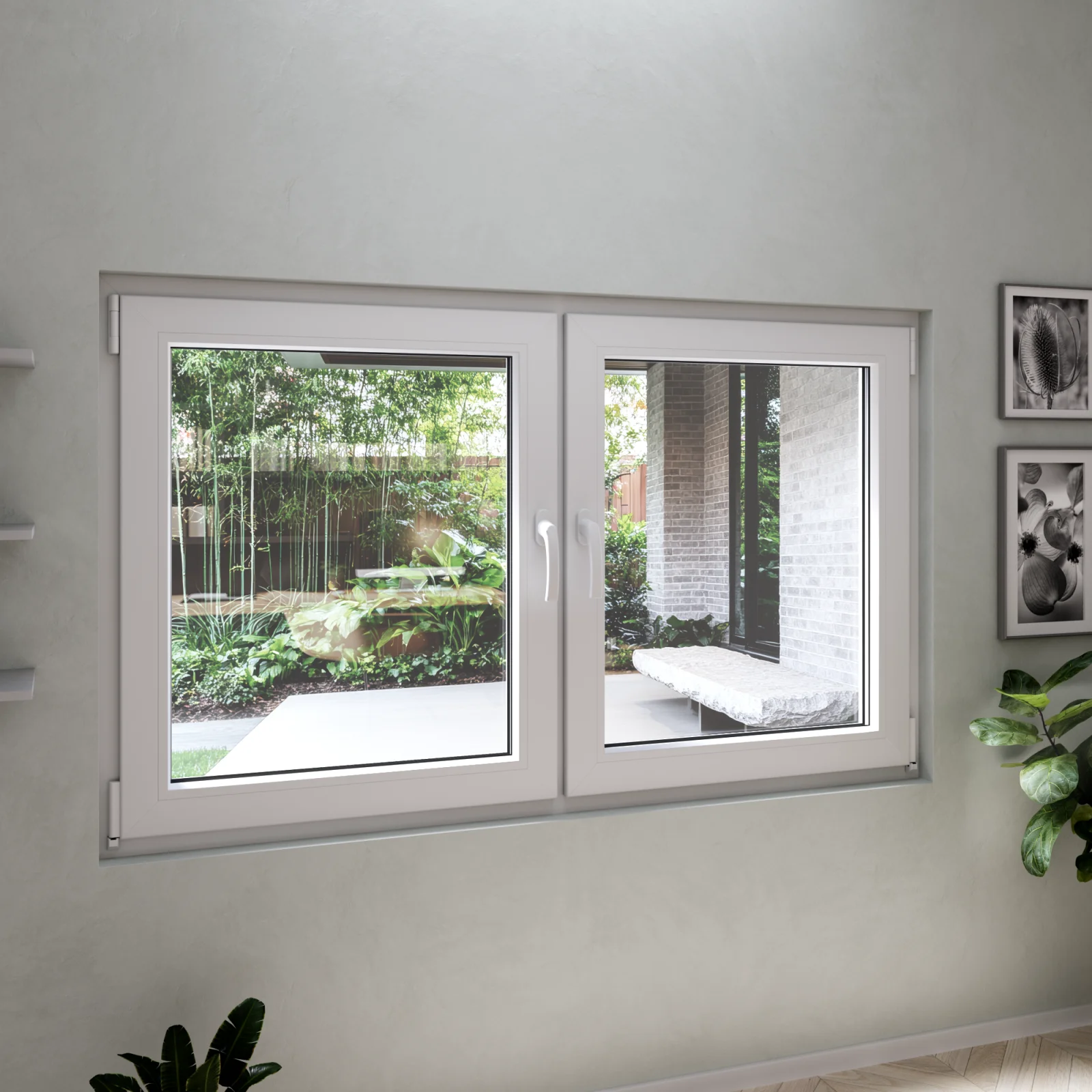 uPVC Double Casement Window 62x40 - Both Sashes Tilt & Turn - Egress ...