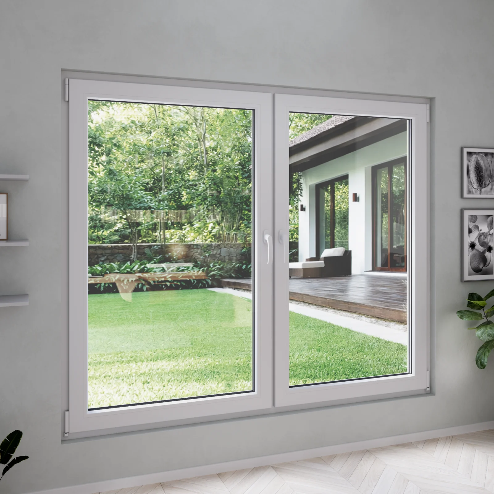uPVC Double Casement Window 68x60 - Both Sashes Tilt & Turn - Egress ...