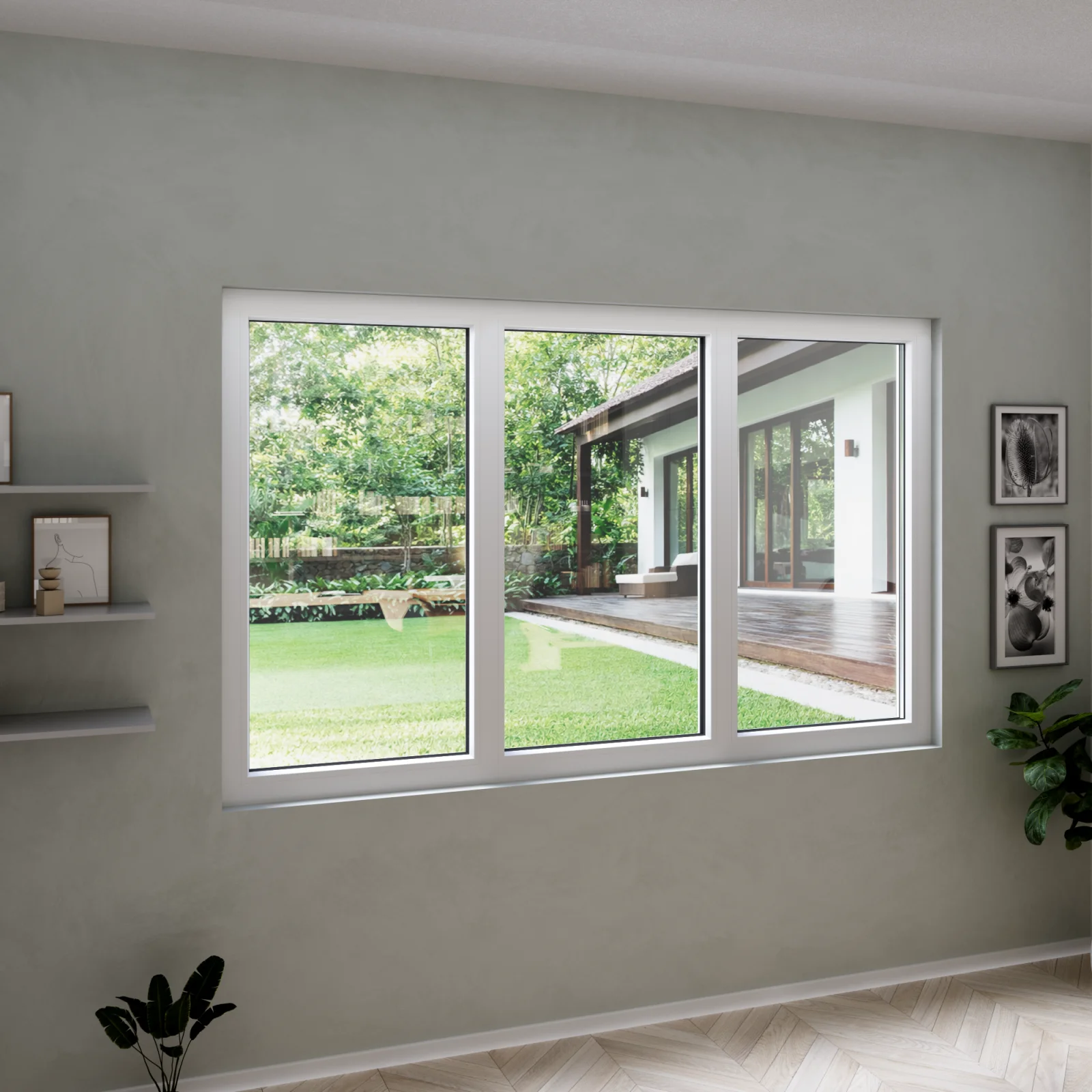 uPVC Triple Picture Window 72x40 - Three Fixed Panels - DiVetro