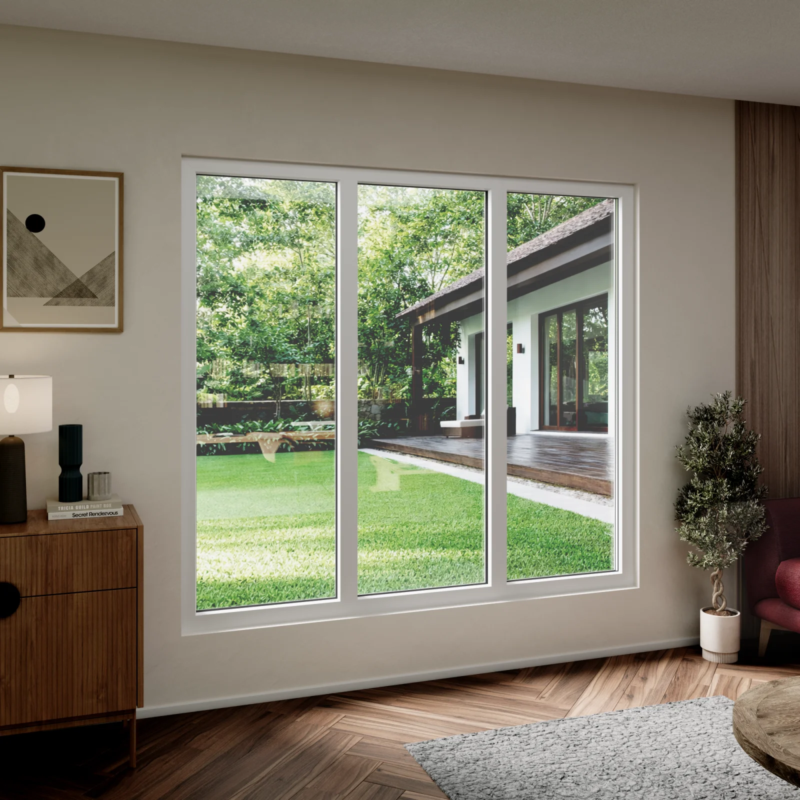 uPVC Triple Picture Window 82x64 - Three Fixed Panels - DiVetro