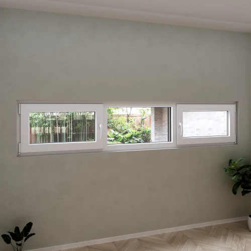 Tilt and Turn uPVC Triple Casement Window 92"x20"