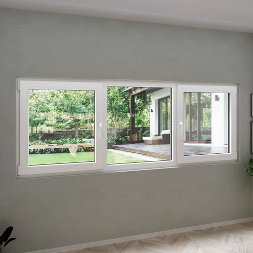 Tilt and Turn uPVC Triple Casement Window 68"x26"